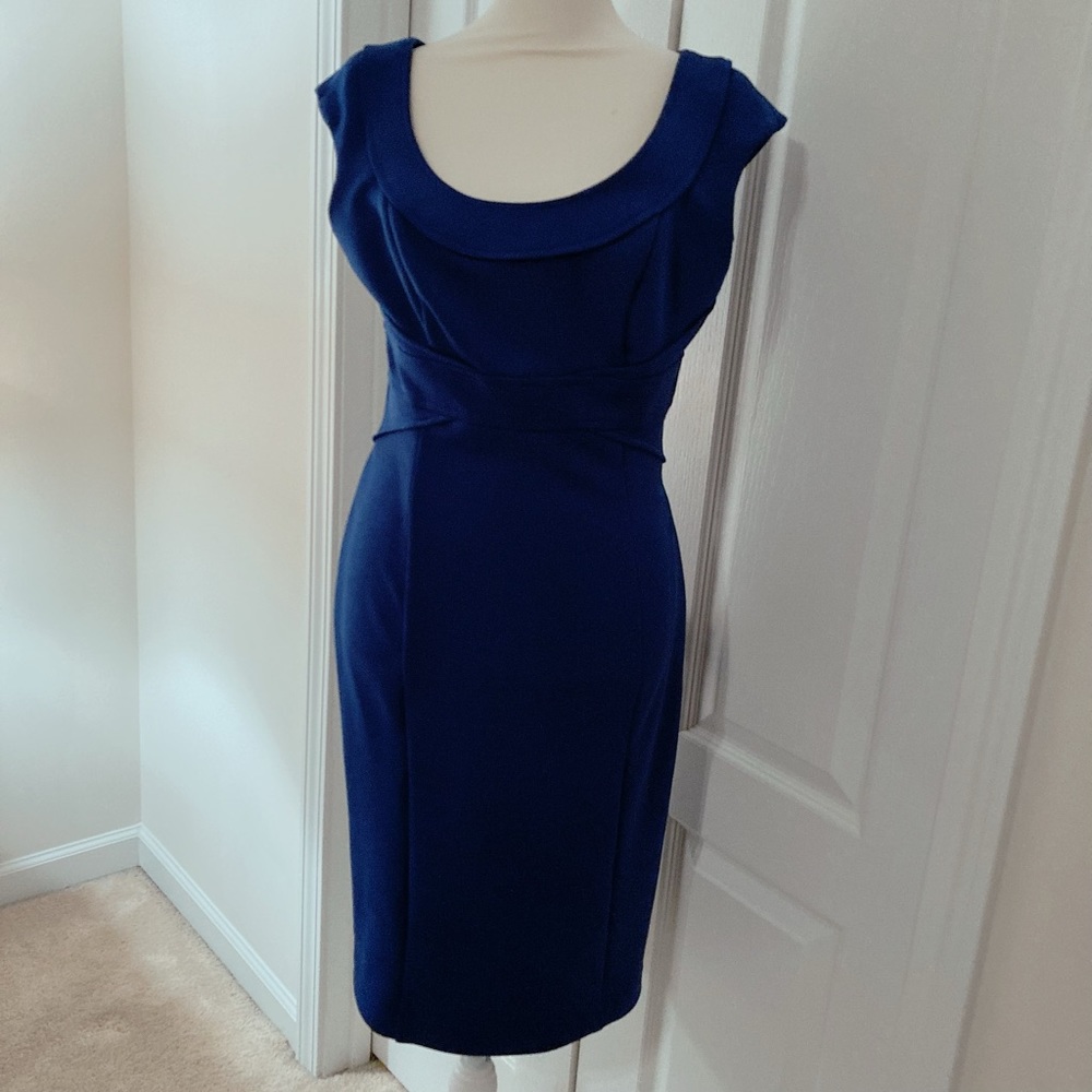 Maggy London. Electric blue sheath dress. Size 8